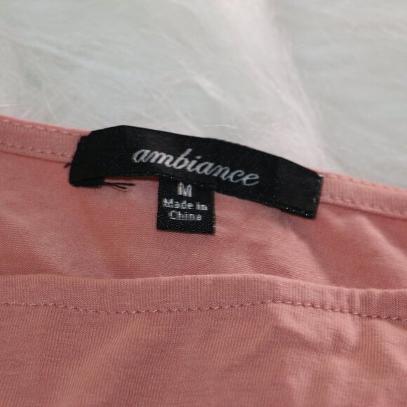 Ambiance Blush Pink Puff Sleeve Top - Size Medium - Picture 6 of 9